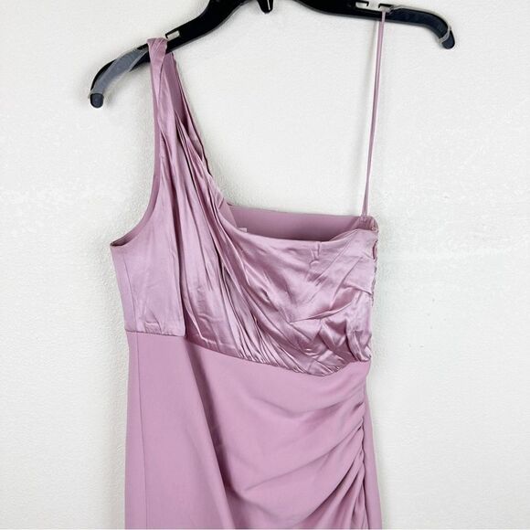 Cinq A Sept Pink Silk One Shoulder Trenton Midi Slit Dress Size 4 - Picture 3 of 9